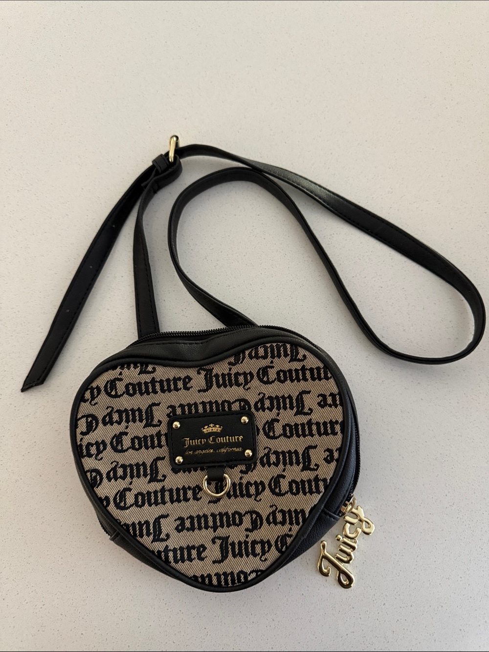 Juicy Couture Black Heart Crossbody Bag